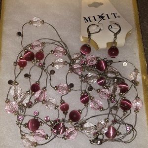 dusty pink jewelry set